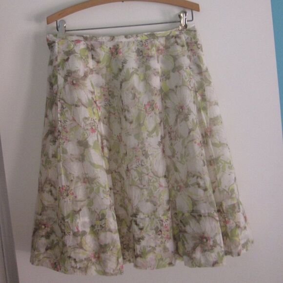 Pendleton Womens Cotton / Silk Lightweight Knee Length Floral Skirt Size 10P - Picture 10 of 12